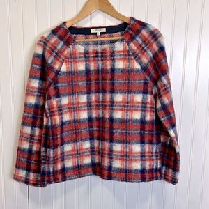 Madewell brushed plaid pullover top